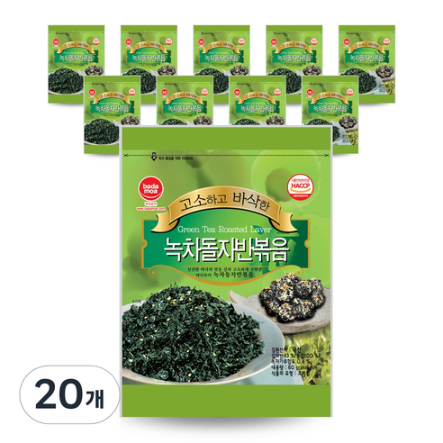 바다모아 녹차 돌자반볶음, 60g, 20개