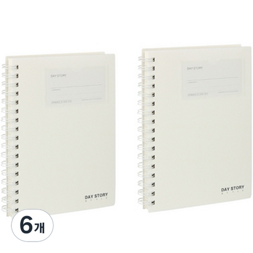 데이스토리 5000 A5포켓 PP스프링 노트 150매, 백색, 6개