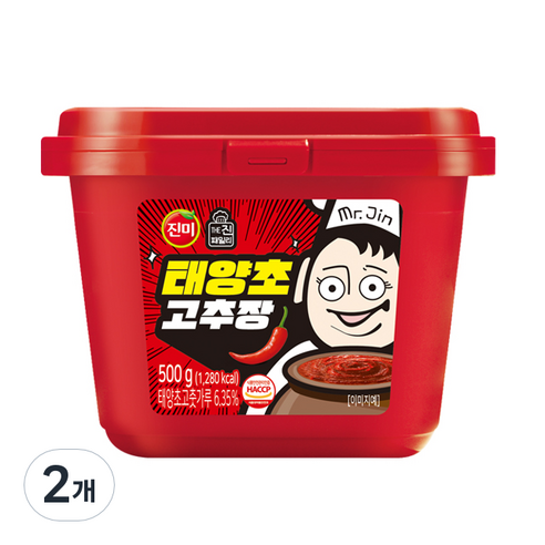 진미 태양초 고추장, 500g, 2개