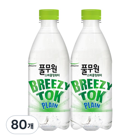 풀무원 탄산수 브리지톡 플레인, 80개, 500ml
