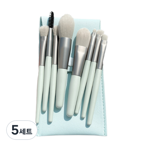 디에스 파스텔 파우치 브러쉬 8종 세트, 5세트, 민트