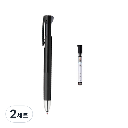 제브라 블렌 2+S 샤프 0.5mm + B샤프심, 블랙(샤프바디), 2세트