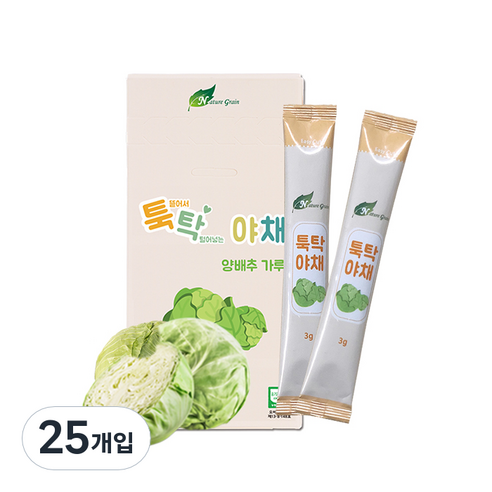 네이쳐그레인 툭탁야채 야채가루 이유식 재료 3g, 25개, 양배추