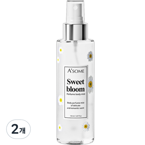 ASOME 퍼퓸 바디미스트 스위트 블룸, 2개, 150ml