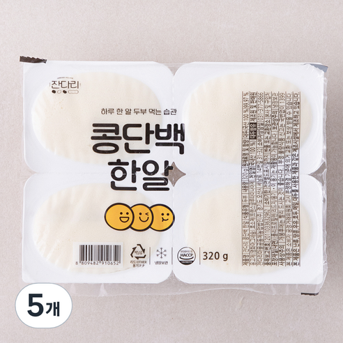 잔다리 두부 콩단백 한알, 320g, 5개