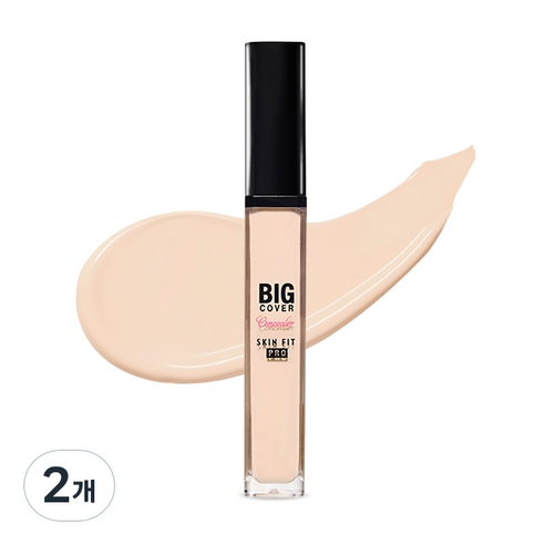 에뛰드하우스 빅커버 스킨핏 컨실러 프로 리퀴드 컨실러 7g, P03 라이트바닐라, 2개