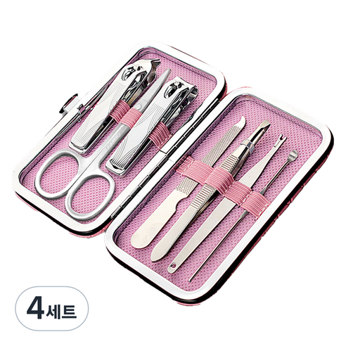 오와이규 가정용 손톱깎이 7종 세트, 핑크, 4세트