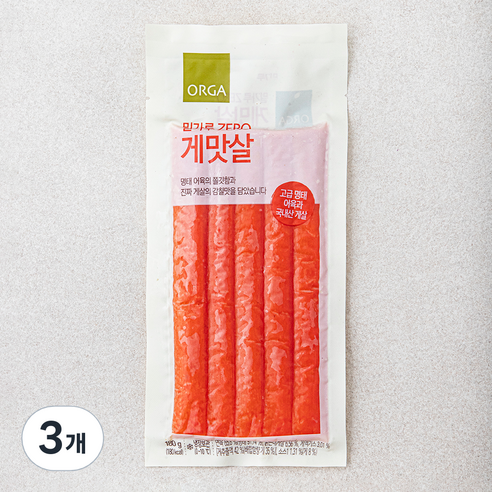 올가홀푸드 밀가루 ZERO 게맛살, 180g, 3개