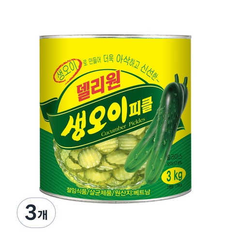 델리원 생 오이피클, 3kg, 3개