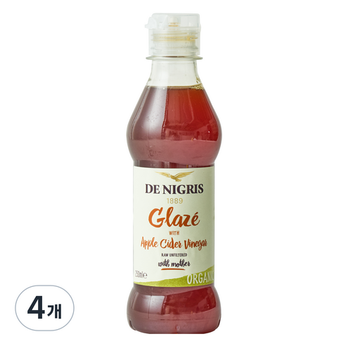 데니그리스 유기농 애플 사이다 비니거 글레이즈, 250ml, 4개