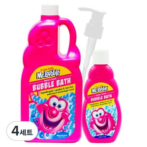 미스터버블 오리지널 버블바스 딸기향 1060ml + 75ml + 펌프, 4세트