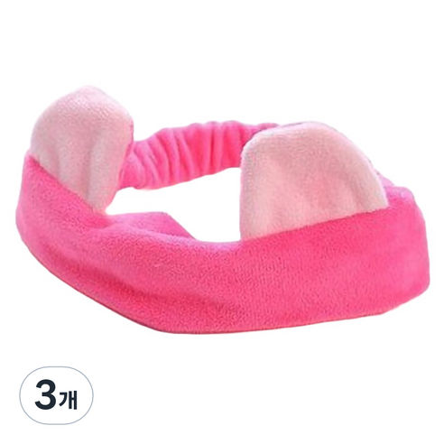 비투윈 예쁜 세안밴드, 3개, 다크핑크