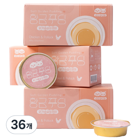 집사일기 고양이 황금푸딩, 혼합맛(닭가슴살/명태), 30g, 36개