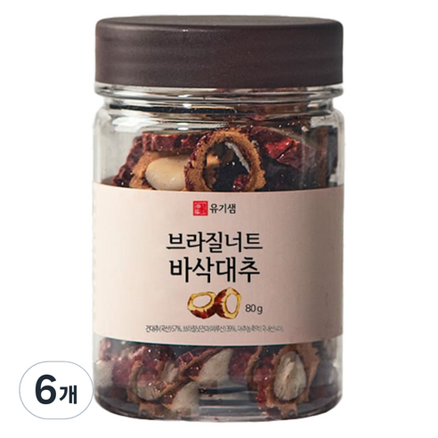 유기샘 브라질너트 바삭대추 80g, 6개