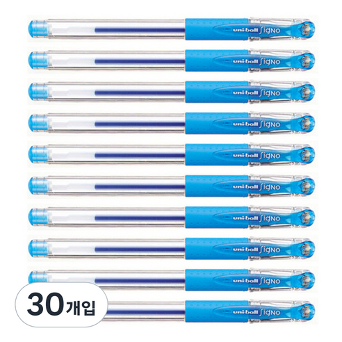 미쯔비시 시그노 유니볼 펜 UM-151 0.38mm, 라이트블루, 30개입
