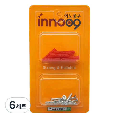 이노공구 범용 일반나사 칼블럭 레드 2종 x 10p 세트 25mm NIT100, 6세트
