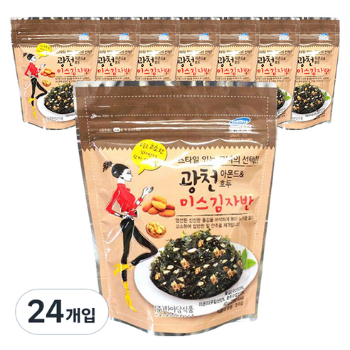 광천 아몬드 & 호두 미스김자반, 24개, 40g