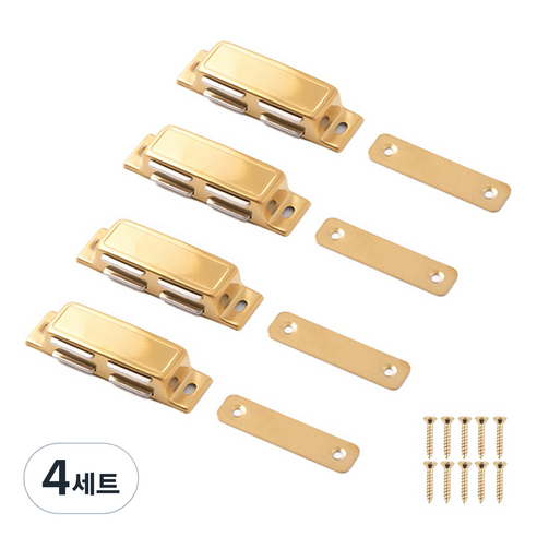 철물대장 스텐 자석 파워 빠찌링 4p 세트 골드, 4세트