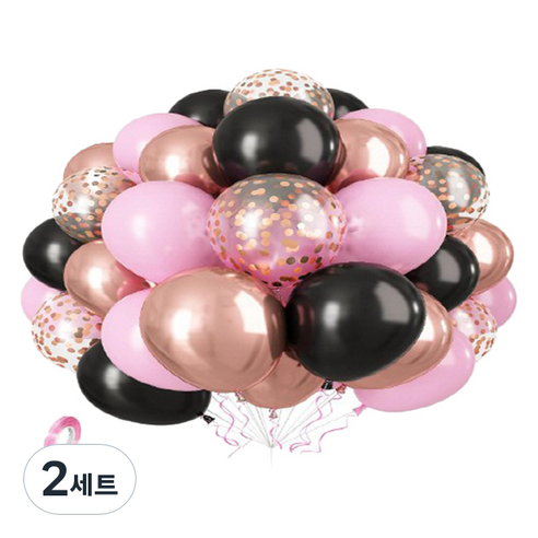 만들하비 컨페티 풍선 30p 세트, 블랙핑크(랜덤발송), 2세트