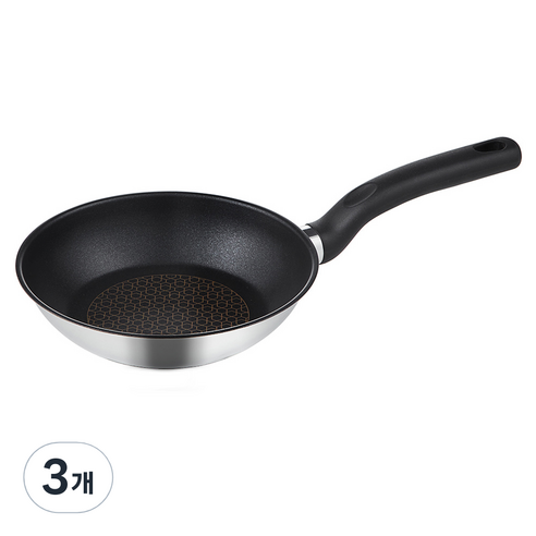 빌리빈 스테인레스 프라이팬 (인덕션 사용 가능), 20cm, 3개