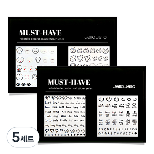 젤로젤로 머스트해브 젤네일 스티커 2종 세트, JNC-13, 5세트