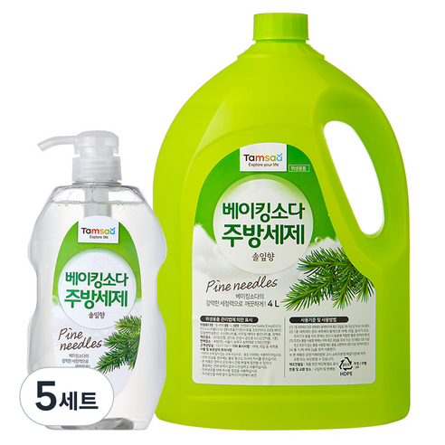 탐사 베이킹소다 주방세제 4L+780ml 세트, 4.78L, 5세트