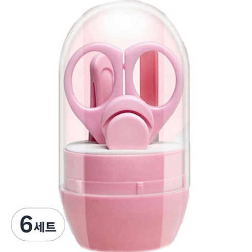 블루마켓 손톱관리 깎이 세트, 6세트, 핑크
