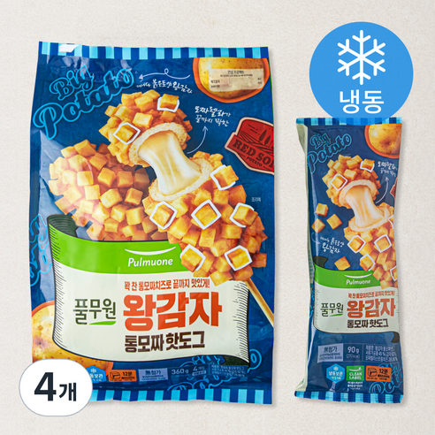 풀무원 왕감자 통모짜 핫도그 (냉동), 90g, 4개입, 4개