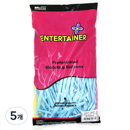 네오텍스 260N 요술풍선 100p, 파스텔매트 블루, 5개