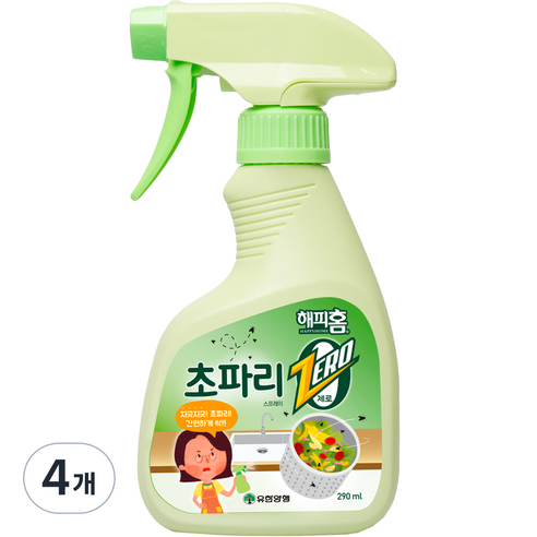 해피홈 초파리제로 스프레이, 290ml, 4개