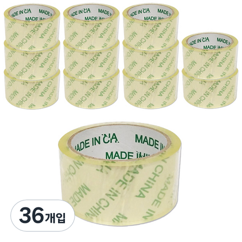 블루마토 박스테이프 48mm x 50m PTP001, 투명, 36개입