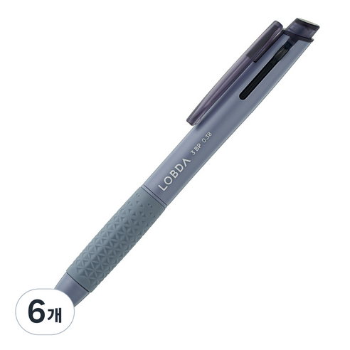 롭다 3색 볼펜 0.38mm, VIOLET FOG, 6개