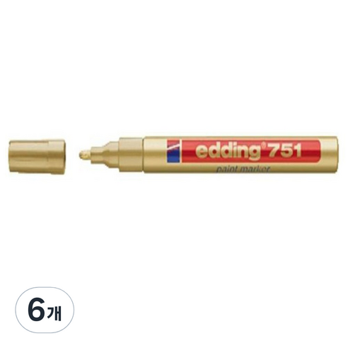 에딩e-751 페인트마카 53, 금색, 6개, 1색
