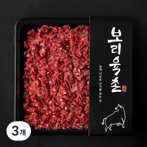 보리육촌 국내산 소고기 정육 다짐육 (냉장), 3개, 300g