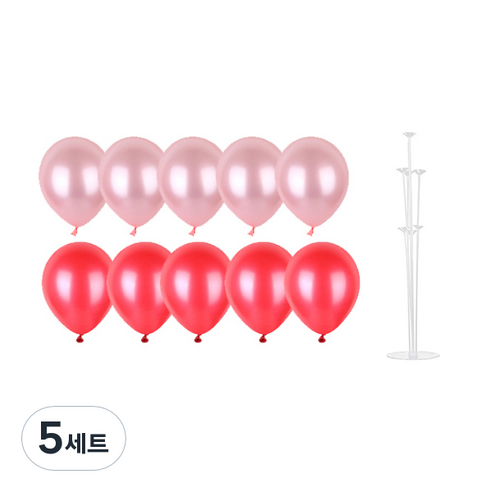 파티쇼 풍선꽂이장식세트 70cm, 핑크파티, 5세트