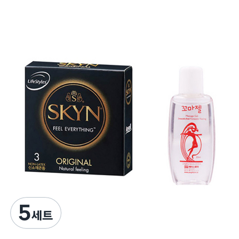라이프스타일 안셀 스킨 오리지널 콘돔 3p + 에이스 꼬마젤 20ml, 5세트