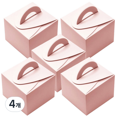 피크닉하우스 미니떡케익상자 핑크 5입, 4개