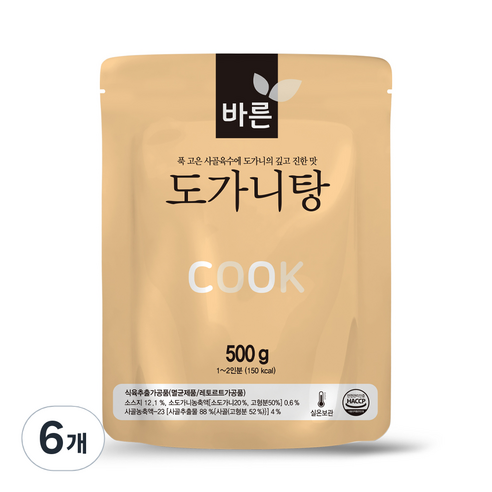 바른 도가니탕, 500g, 6개