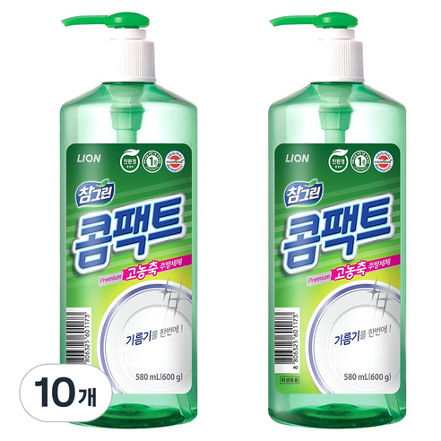 참그린 콤팩트 펌프 주방세제, 600g, 10개
