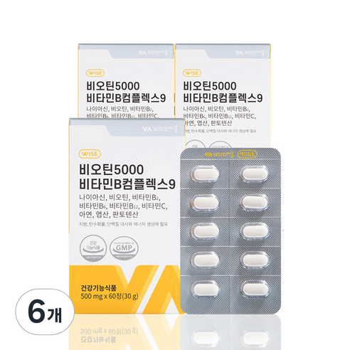 비타민마을 비오틴 5000 비타민B컴플렉스9, 60정, 6개, 60정
