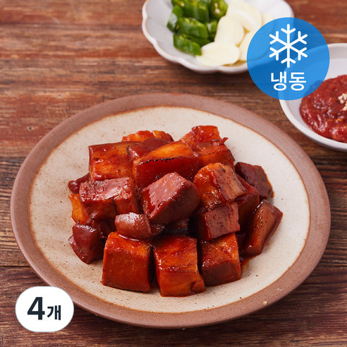 건강한끼 매콤한 깍뚝 불족발 (냉동), 300g, 4개