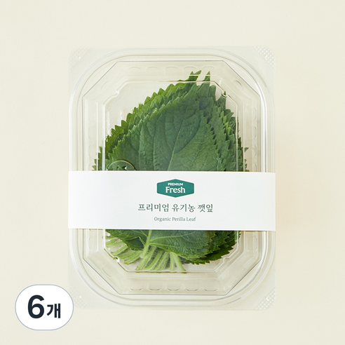 프리미엄 유기농 깻잎, 30g, 6개