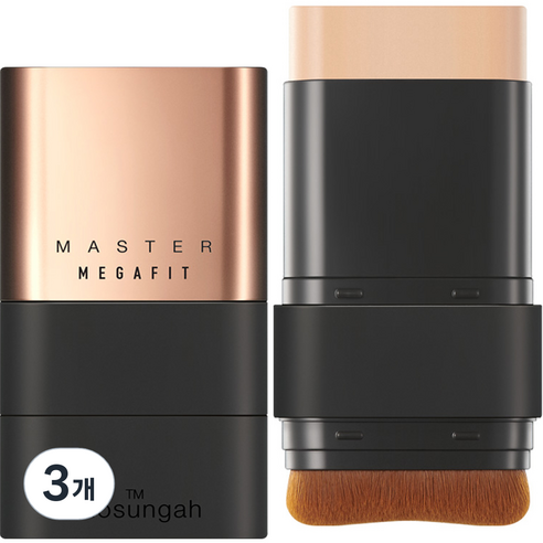 조성아TM 메가 핏 스틱 파운데이션 마스터 SPF50+ PA++++ 16g, 라이트 베이지, 3개
