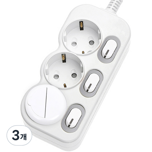 에코파워탭 LED 개별 절전 멀티탭 3구 EPM-L203, 1.5m, 3개