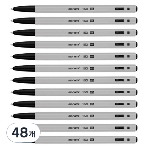 모나미 153 볼펜 0.5mm, 흑색, 48개