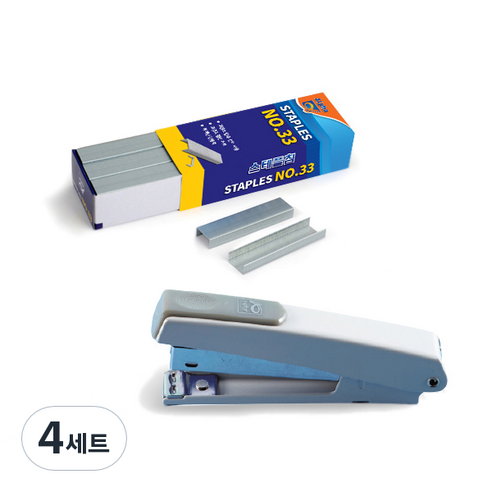 알파 스테플러 352 + 스테플러침 33호 세트, 랜덤발송(스테플러), 4세트