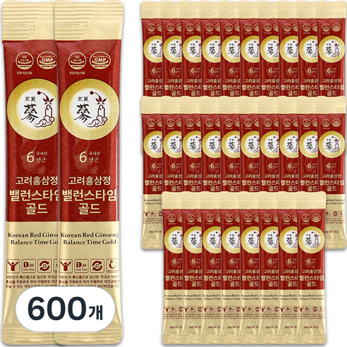 풍년보감 고려홍삼정 6년근 밸런스타임 골드 홍삼스틱, 10g, 600개