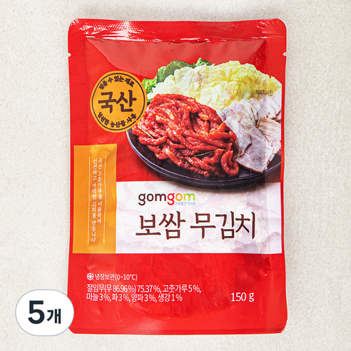 곰곰 보쌈 무김치, 150g, 5개