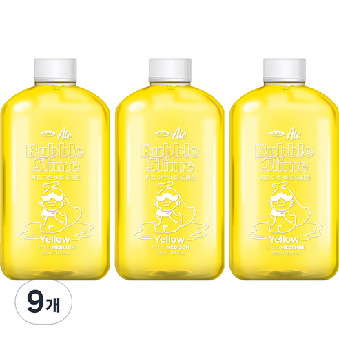 폴메디슨 대용량 키즈 아토 버블 슬라임 옐로우 옐로우, 9개, 550ml