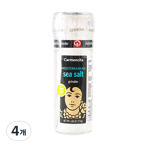 카르멘시타 메데테레니안 씨솔트 그라인더, 115g, 4개